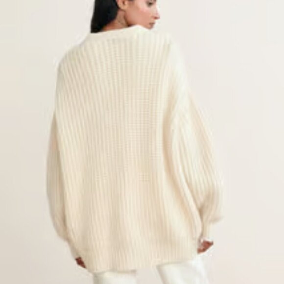 Jenni Kayne Alpaca Cocoon Ivory Cardigan - Picture 3 of 9